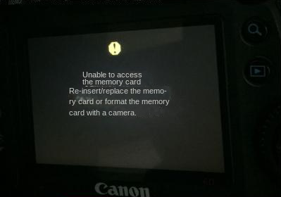 لا يمكن قراءة بطاقة SD الخاصة بالكاميرا