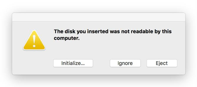 يتعذر على mac التعرف على القرص الثابت المحمول وقراءته