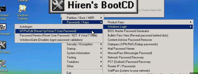 كيفية استخدام Hirens BootCD لإعادة تعيين كلمة مرور Windows