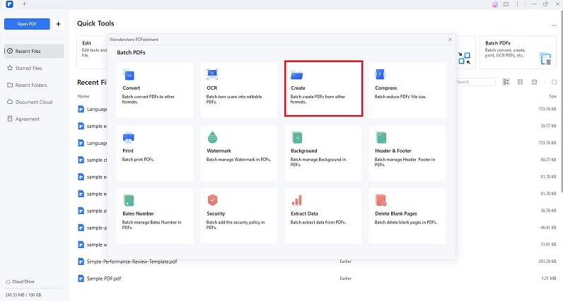 ميزة المعالجة الجماعية في Adobe Acrobat