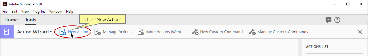 إنشاء إجراء جديد