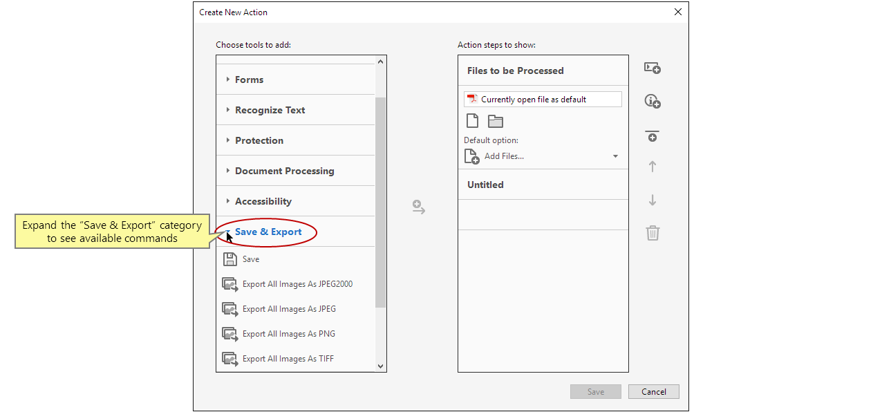 توسيع فئة حفظ وتصدير