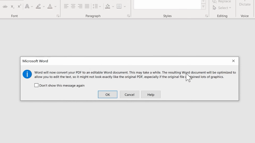 تحويل PDF في Word