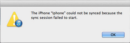 تعذرت مزامنة iphone بسبب فشل بدء جلسة المزامنة