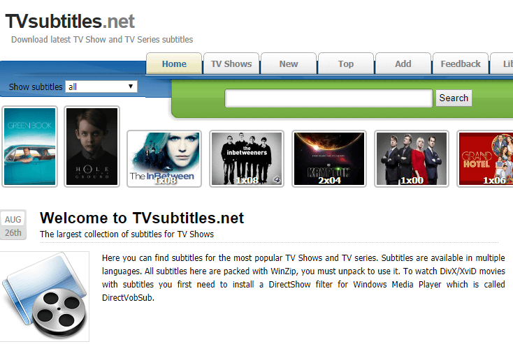 موقع ويب TVSubtitles