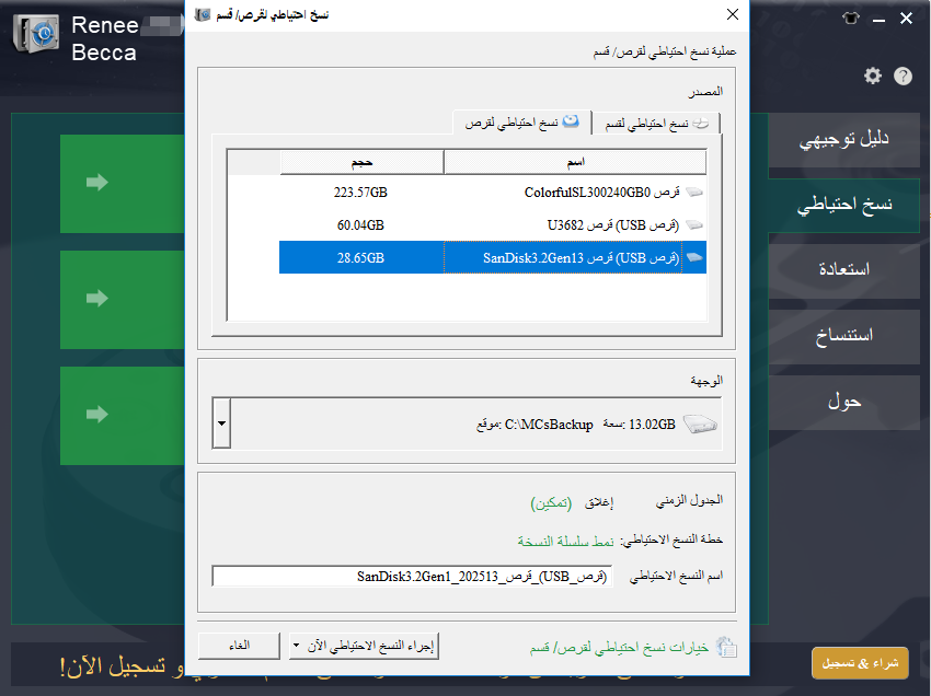 نسخ احتياطي للقرص مع Renee Becca