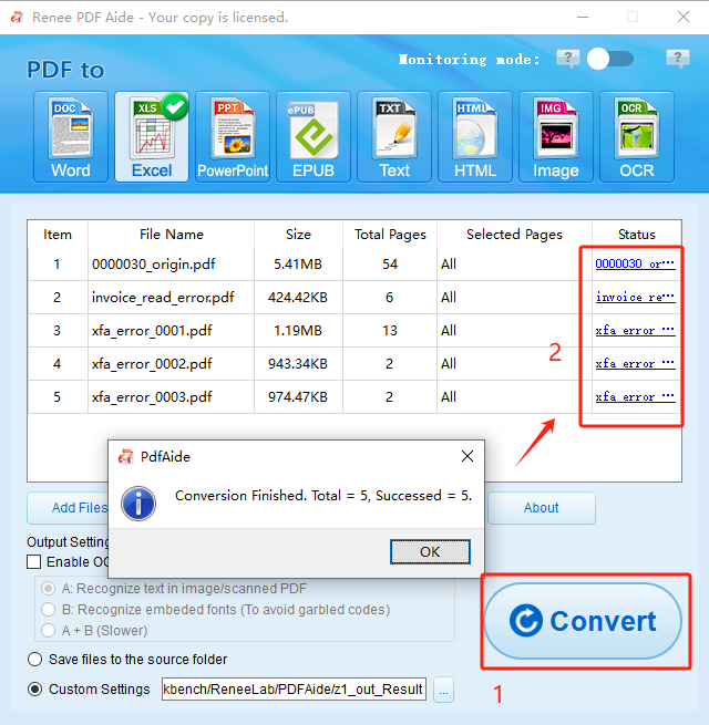 تحويل PDF إلى Excel