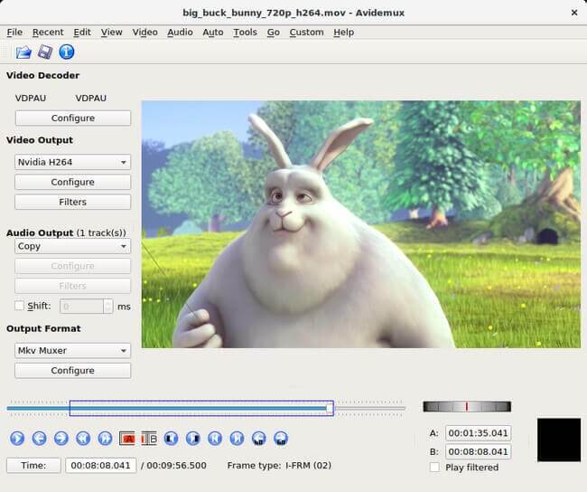 برنامج قص الفيديو mp4 المجاني من avidemux