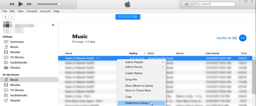 كيفية حذف الأغاني من الآيفون عبر برنامج itunes