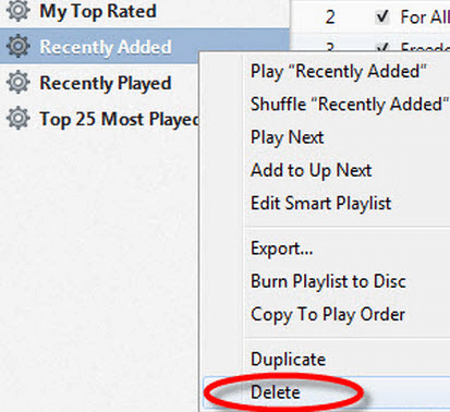 كيفية حذف قائمة التشغيل في itunes