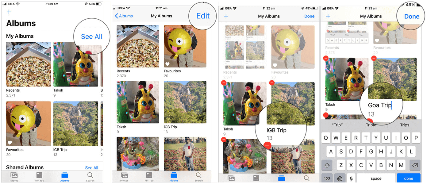 كيفية إعادة تسمية ألبومات iPhone