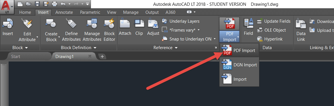 كيفية تحويل PDF إلى dwg باستخدام الأوتوكاد