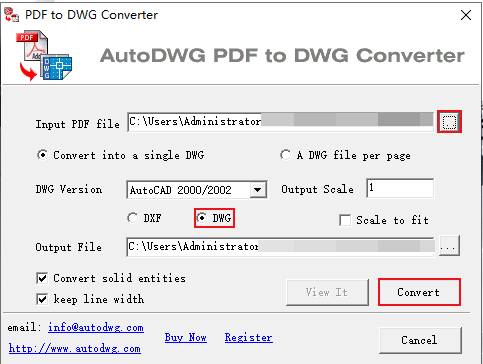 كيفية تحويل PDF إلى dwg باستخدام autodwg