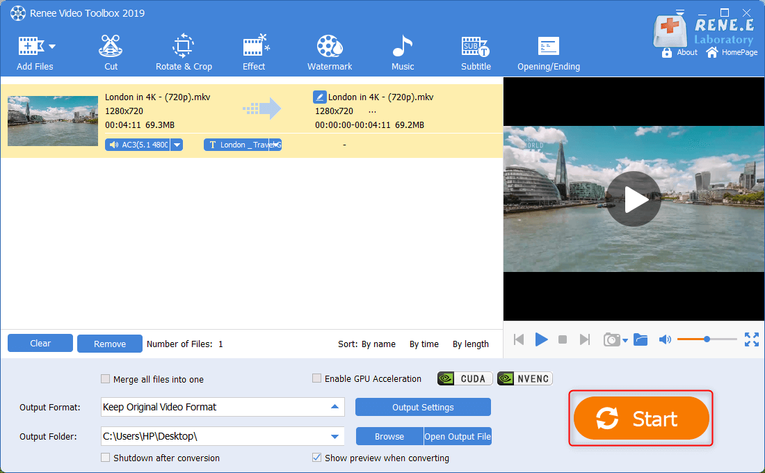 حفظ وإخراج فيديو mkv في Renee Video Editor للمحترفين