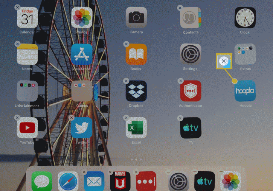 حذف التطبيقات عندما يتعطل جهاز ipad عن العمل
