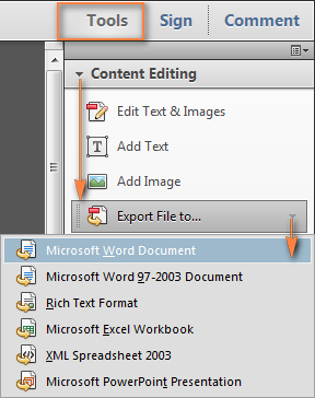 تحويل pdf إلى Word باستخدام Adobe Acobat