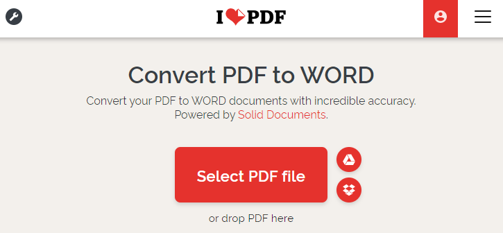 تحويل pdf إلى Word باستخدام ilovepdf