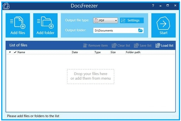 كيفية تحويل oxps إلى pdf باستخدام docufreezer