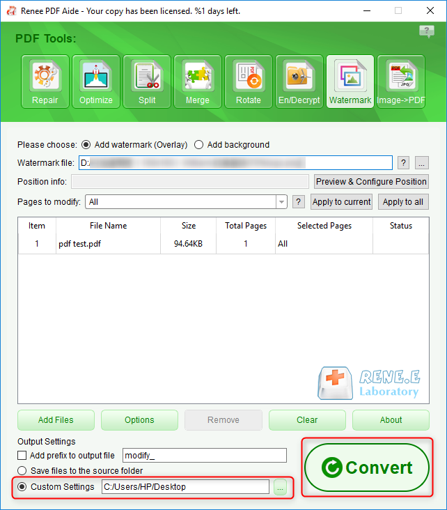 تخصيص مجلد التخزين لإضافة ووتر مارج مع مساعد رينيه pdf