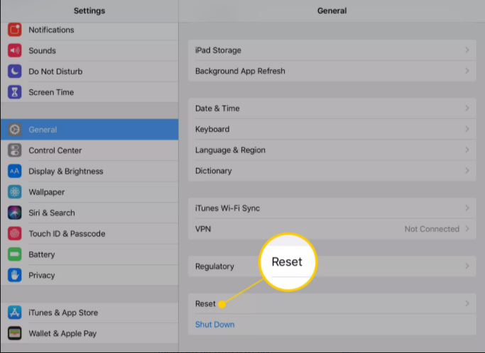 كيفية إعادة ضبط إعدادات iPad