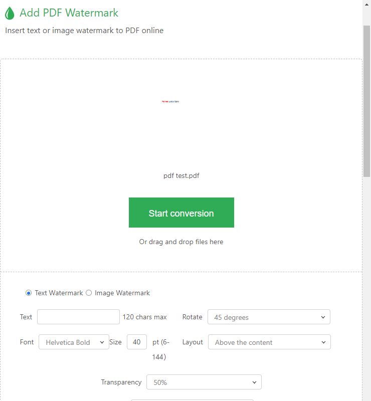 إضافة علامة مائيةk على cleverpdf