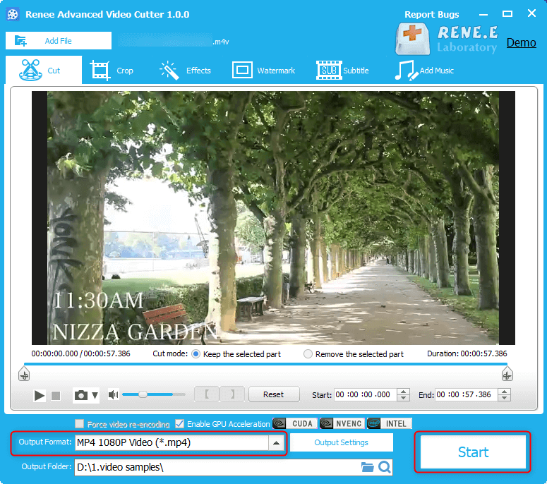تحويل m4v إلى mp4 باستخدام برنامج Renee Advanced Cutter