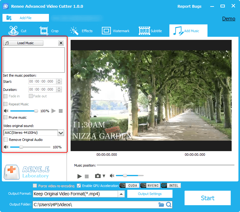 إضافة موسيقى خلفية مع Renee Video Editor