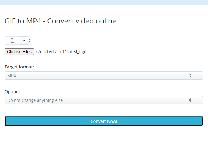 كيفية تحويل gif إلى mp4 على aconvert