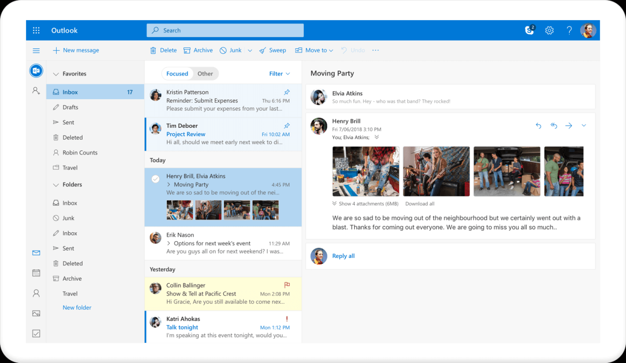 استخدام خدمات البريد الإلكتروني في Hotmail