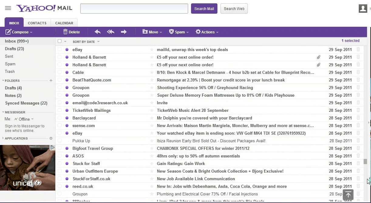 استخدام خدمات البريد الإلكتروني في Yahoo Mail