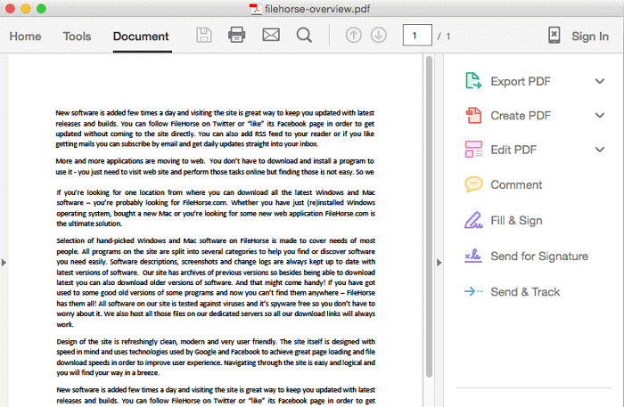 برنامج Adobe Reader لملفات pdf على نظام التشغيل macOS