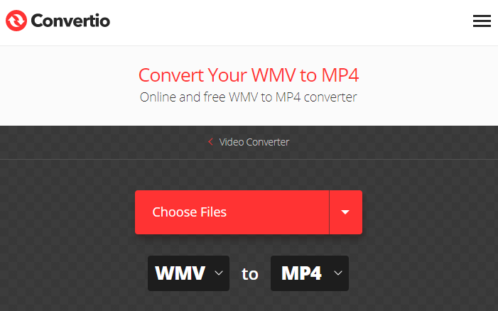 تحويل wmv إلى mp4 على convertio