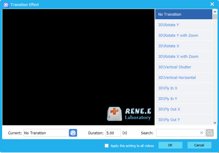 كيفية إضافة تأثيرات انتقالية في برنامج Renee Video Editor