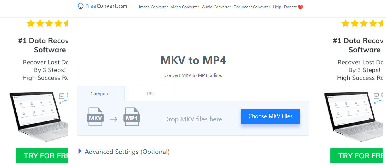 كيفية تحويل mkv إلى mp4 مع freeconvert com