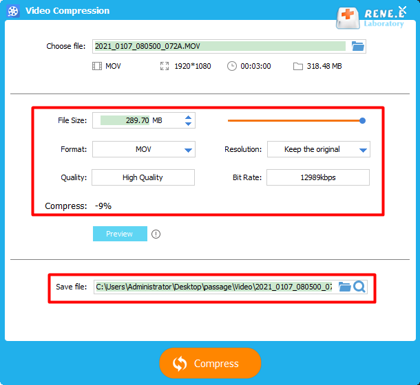 إعدادات خدمة ضغط الفيديو عبر الإنترنت