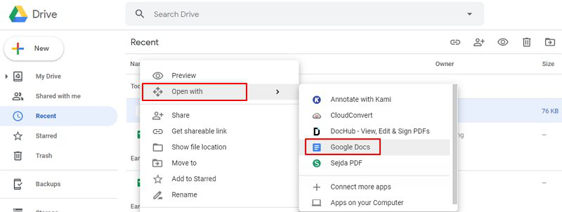 كيفية نسخ PDF إلى Word باستخدام Google Drive