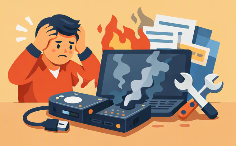 أخطاء استعادة القرص الصلب