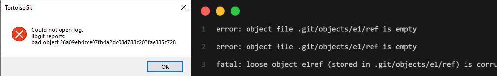 أخطاء git