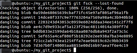 أمر git fsck --lost-found
