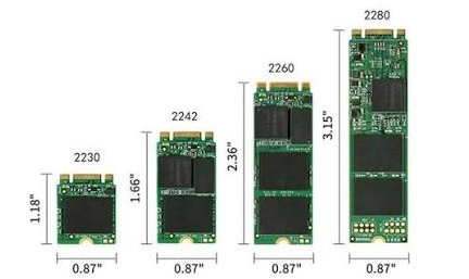 أحجام M.2 NVMe 2280 و2230 و2242 و2260