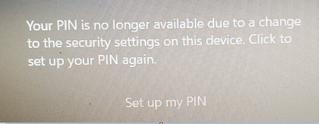 رمز Windows Hello PIN لم يعد متاحاً